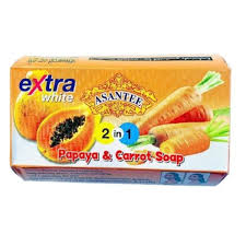 ASANTEE EXTRA WHITE 2 in 1 PAPAYA & CARROT SOAP x6